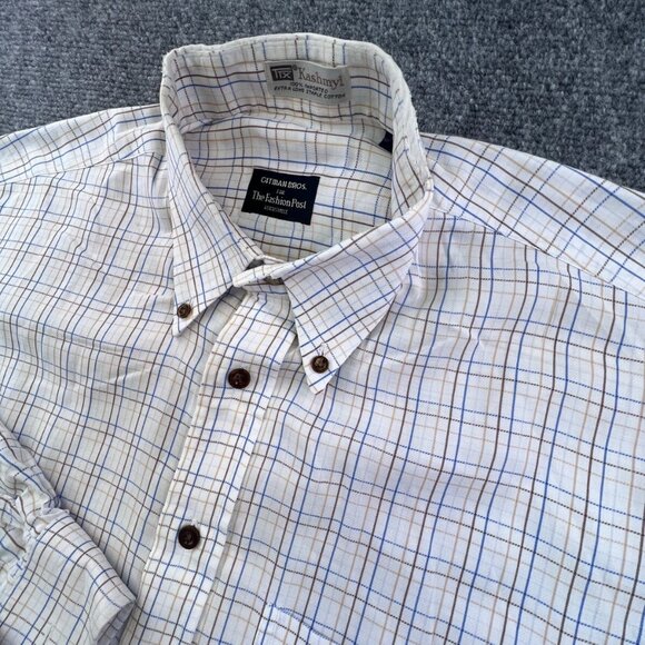 Gitman Bros Button Up Shirt White Fashion Post Louisville Large White Check - Picture 8 of 16